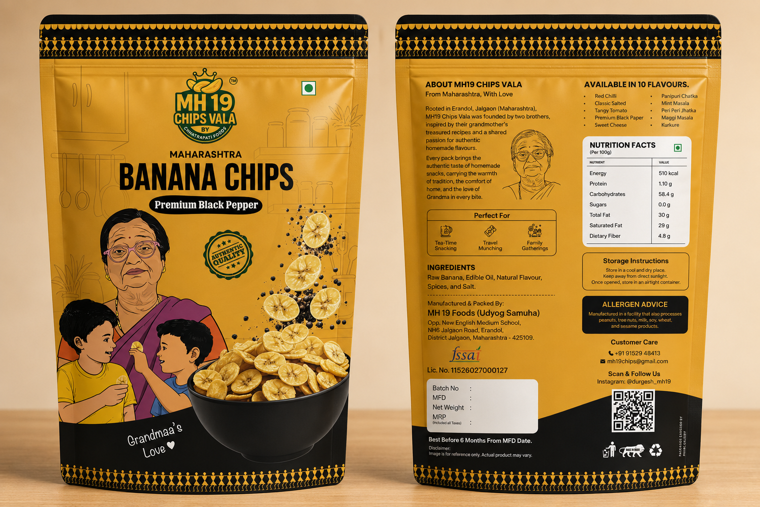 Banana Chips - Premium Black Pepper - 160g